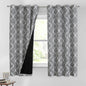 Beauoop 100% Blackout Curtains 45 Inches Long 2 Panels for Bedroom Living Room Grey Moroccan Geo Room Darkening Thermal Insulated Soundproof Grommet Top Window Treatments Drapes, 50x45 Set of 2