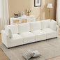 116'' 4-Seater Modular Sectional Cloud Sofa, Straight-Line Couches for Living Room, Modern Upholstered Deep Seat Sofa, Chenille Beige