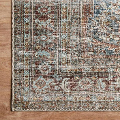 Loloi Chris Loves Julia Jules Collection JUL-05 Lagoon/Brick 8'-6'' x 11'-6'', .13" Pile Height, Area Rug