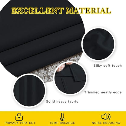 NICETOWN Black Out Curtains 110 inches Long, Grommet Thermal Insulated Blackout Curtains Privacy Window Treatments Sound Reducing for Bedroom/Living Room, W66 x L110, 2 Panels