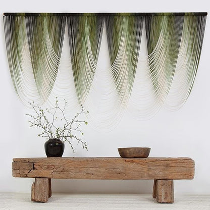 Macrame Wall Hanging Dip-Dyed Large Macrame Wall Decor Yarn Tapestry 57" W x 41" L For Headboard Bedroom Living Room Boho Fiber Home Art
