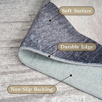 HOMFINE Washable Modern Area Rug - Geometry Style 8x10 Rugs for Living Room, Bedroom, Machine Washable Rug Soft Non Slip Non Shedding Area Rug - Green, 8'x10'