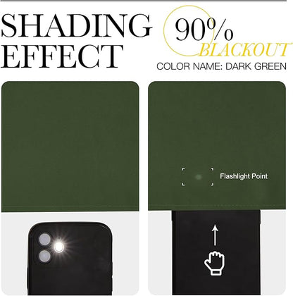 NICETOWN Dark Green Curtains for Bedroom, Grommet Blackout Window Treatments Faux Silk Room Darkening Thermal Window Treatments for Kids Room, 2 Panels, W52 x L63