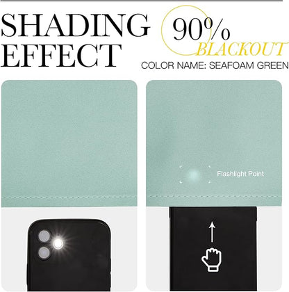 NICETOWN Seafoam Green Curtains 2 Panels 84 inches Long - Grommet Blackout Thermal Insulated Room Darkening Sound Reducing Window Drapes for Living Room/Bedroom, W52 x L84