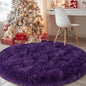 Round Purple Rug for Bedroom, 4 ft Circle Area Rugs for Living Room, Soft Fluffy Shag Carpet for Teen Girls Boys Nursery Room Dorm Home Decor Aesthetic