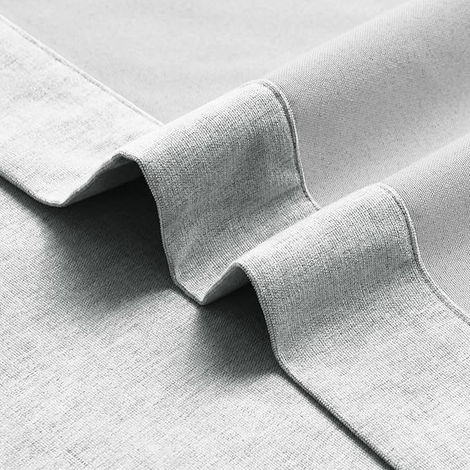 Macochico Extra Wide 100% Blackout Chenille Curtains 100" Wx96 L Thermal Drapes for Sliding Door Living Room Bedroom Auditorium Hotel Medium Gray Curtains Grommet Top with Tieback Classic 1 Panel