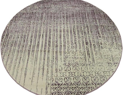Unique Loom Del Mar Collection Area Rug - Jennifer (6' 1" Round, Purple/ Ivory)