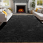 PAGISOFE Fluffy Shaggy Black Area Rug 8x10 Feet, Plush Rugs for Living Room Bedroom, Soft Rug for Nursery, Furry Rugs for Girls Boys Kids Room, Extra Large Fuzzy Rug, Shag Carpet, Black