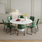 Dining Chairs Set of 8, 18 Inch Modern Armless Dining Chair with Back, Faux Leather Kitchen Dining Room Chair with Metal Legs for Home, Bistro Coffee Shops (Green)