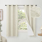 Linen Blackout Curtains for Bedroom Narrow Window, Thermal Insulated Complete Light Blocking Privacy Soundproof Small Curtains for Basement, Each 38 Inch Wide 63 Inch Length 2 Panels, Natural