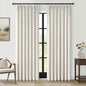 Topfinel 90 Inches Long Full Blackout Linen Curtains for Bedroom, Pinch Pleated Sound Block Curtains, Oatmeal Decorative Elegant Farmhouse Lined Drapes 2 Panels Set for Living Room Sliding Door