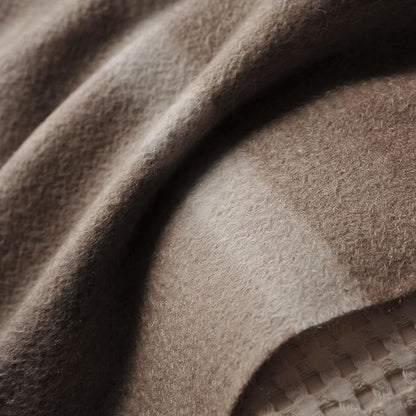 EP Mode 100% Pure Cashmere Throw Blanket for Sofa, Classic Design with Gift Box (Neutral Windowpane)