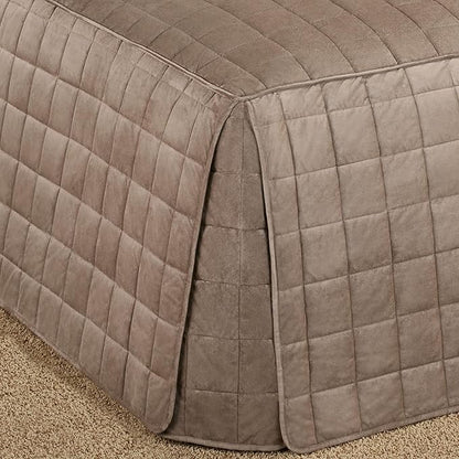 Touch of Class Camden Luxury Bedding | Neutral Sand Color | Grande Fitted Bedspread | Faux Suede Box Quilted Design | Designed 3 Piece Set Includes Cal King Bedspread and 2 King Shams