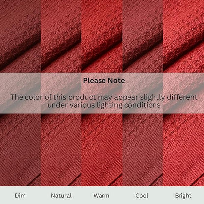 Salt Earth 100% Cotton Throw Blanket, Queen, 90"X92" Waffle Throws for Home, Bedrooms, Outdoor Couch Office Couch, Modern Cozy Room Decor Blankets, Lightweight, All Season Western Blanket (Red)