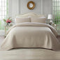 KASENTEX Oversized Queen Quilt Set 102"x106" – Soft Washed 3-Layer Lightweight Bedspread, Minimalist Nordic Design, All-Season Spring & Summer Quilt Set (1 Quilt + 2 Pillow Shams),Light Taupe
