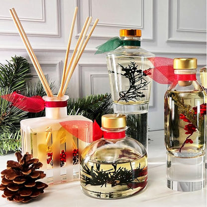 LOVSPA Reed Diffuser Set, Mahogany Teakwood Scented Oil Diffuser with Sticks, Home Fragrance Accessories for Bathroom Shelf Decor, Aroma Diffusers for Home or Office Fall Decor, USA Made