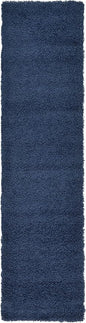 Unique Loom Solid Shag Collection Area Rug (2' 7" x 10' Runner Sapphire Blue/Navy Blue)