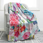 Jekeno Hummingbird Floral Blanket Bird Colorful Flowers Christian Blanket Birthday Christmas for Women Kids Girls Mom Bedroom Living Room Mother's Day Decor Plush Throw 50"x60"
