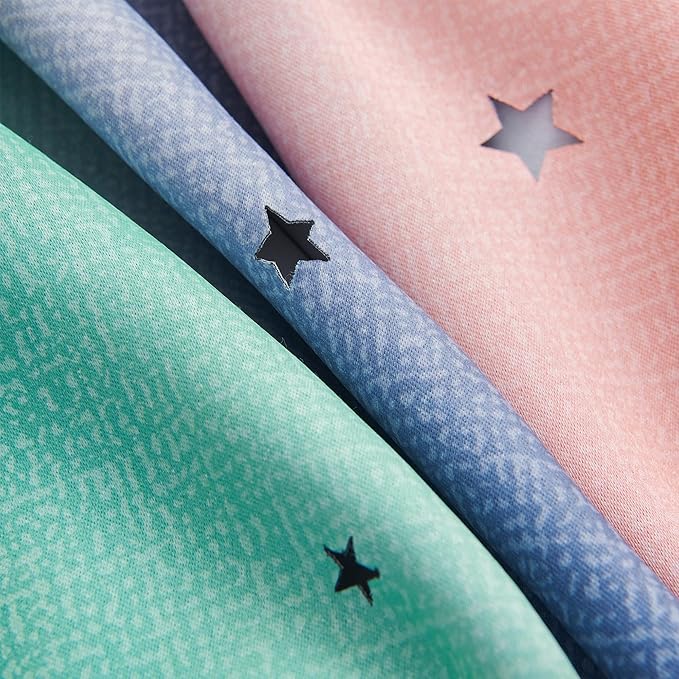 XiDi Curtains for Bedroom Decor, Rainbow Pinkgreen grey34/54