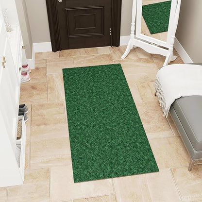 Ottomanson Mud Mat 2'7" x 4' Entryway Rug - Non-Slip Scraper Doormat for Muddy Paws, Dirt Trapping Indoor/Outdoor Mat for High-Traffic Areas, Kitchen, Garage, Patio, Green