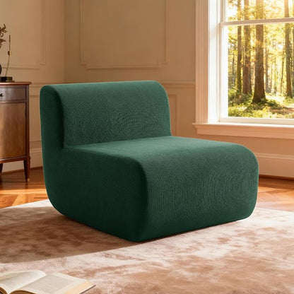Single Boneless Chairs,Fireside Beanbag Chair Upholstered Cloud Sofa Chair,Corduroy Floor Couch Boneless Couch for Living Room,Memory Foam Lounge Chair for Bedroom,Deep Green