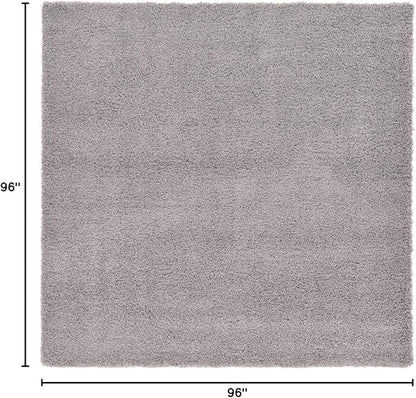 Unique Loom Solid Shag Collection Area Rug (8' Square, Cloud Gray)