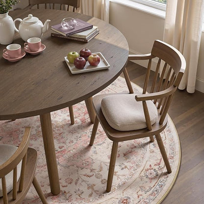 PADOOR 6FT Round Rug,Rugs for Living Room,Soft Pink Circle Rug,Machine Washable Rugs for Bedroom,Non Slip Carpet,Rug for Dining Room Living Room Bedside Office