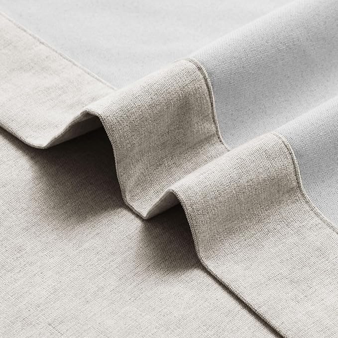 Macochico Extra Wide 100% Blackout Chenille Curtains 100" Wx96 L Thermal Drapes for Sliding Door Living Room Bedroom Auditorium Hotel Beige Taupe Curtains Grommet Top with Tieback Classic 1 Panel