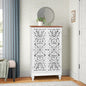 PHI VILLA Tall Accent Cabinet with Doors - Farmhouse Storage Cabinet for Living Room White