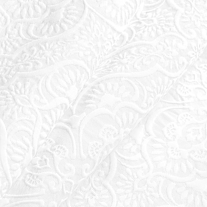 Superior 3 Piece Bedspread Set, Home Bed Decor, Decorative Bed Spread, 2 Pillow Shams, Medium Weight Blanket, Floral Matelasse Coverlet, Bedding Essentials, Enzy Collection, King, White