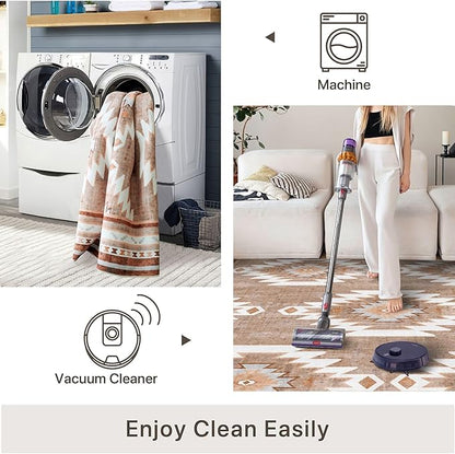 6x9 Area Rug, Ultra-Soft Washable Rug for Living Room, Dinner Room, Bedroom, Non-Slip Modern Westren Rug, Indoor Carpet Large Area Rug, Camel