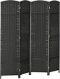 HOMCOM Room Divider, 4 Panel Folding Privacy Screen, 5.6' Tall Freestanding Partition for Home Office, Bedroom, Black
