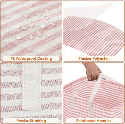 Lifewit 2 Pack Laundry Hamper Large Collapsible Laundry Baskets, Freestanding Waterproof Clothes Hamper with Easy Carry Handles in Laundry Room Bedroom Bathroom College Dorm for Adults, Pink, 2 x 80L