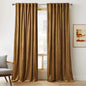RYB Home Velvet Curtains 108 inches, Soft Durable Drapes Room Darkening Privacy Window Treatment Farmhouse Decor for Living Room Sliding Glass Door, Golden Brown, W52 x L108 inches, Set of 2