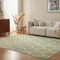 Amazon Basics Thin Indoor Area Rug, Geometric Printed Washable Home Decor Carpet for Living Room Bedroom, 5' W × 7' L, Green Geometric