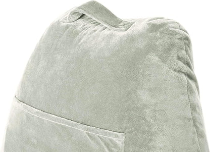 Husband Pillow Desert Sage, Original Reading Pillow in Bed Rest Chair, Shredded Memory Foam Large Lounge Cushion Adult Backrest with Arms, Comfy Back Support for Sit Sitting Up, Wash/Removable Cover