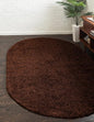 Unique Loom Solid Shag Collection Area Rug (5' 1" x 8' Oval, Chocolate Brown)