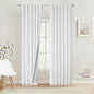 Vision Home Rod Pocket Back Tab White Total Blackout Bedroom Curtains 95 inch for Living Room Nursery Window Panels Thermal Insulated Energy Efficient Soundproof Pure White Drapes 2 Panels 50" Wx95 L