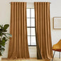 RYB HOME Luxurious Bronze Velvet Curtain Panels for Living Room Bedroom, Heavy Duty Thermal Insulated Floor-Length Back Tab Velvet Drapes for Vintage Decor, 52" W x L90 L, 2 Panels Set