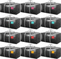 12 Pack Extra Heavy Duty Large Moving Bags with Reinforced Zipper & Wide Handles, Waterproof Storage Bins for Clothes, College Dorm, Travel, and Home Organization, Gray