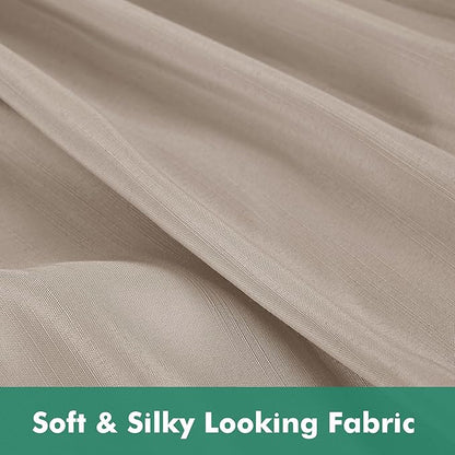 Biscaynebay Wrap Around Bed Skirts with Split Corners for King Beds 16" Drop, Light Camel Elastic Dust Ruffles Adjustable Easy Fit Wrinkle & Fade Resistant Silky Luxurious Fabric Machine Washable