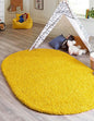 Unique Loom Solid Shag Collection Area Rug (3' 3" x 5' 3" Oval, Tuscan Sun Yellow)