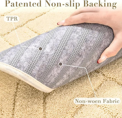 hicorfe Indoor Doormat,Front Back Door Mat Rubber Backing Non Slip Door Mats 20"x48" Absorbent Resist Dirt Entrance Doormat Inside Floor Mats for Entryway Washable Low-Profile(Cream Yellow)