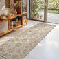 jinchan Torino Runner Rugs 2x6, Vintage-Inspired Floral Neutral Design Machine Washable Non-Slip Ultra-Thin Low-Pile Rubber Backing Runner Rug for Kitchen Hallway Laundry Room Entryway Taupe