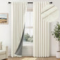 Pitalk 72 Inch Curtains for Living Room Black Out Linen Back Tab Loops Room Darkening Blackout Thermal Insulated Curtain for Bedroom 72 Inch Length 2 Panels Set Cream Ivory Off White Wide 38 x 72 Long