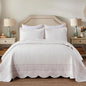 MarCielo 100% Cotton Quilt Set White Lightweight Bedspread with Scalloped Edge, Farmhouse Vintage Bedding, All Season Use(TC Off-White,King (112"x102"))