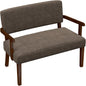 Accent Chair 2 Seat, Arm Chairs with Soft Seat and Armrests for Living Room, Love seat for Dining, Reading, and Waiting Rooms (Brown)