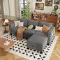ZeeFu Sectional and Sofa Couches for Living Room - 78'' 3 Seater L-Shaped Modular Couch with Storage Ottoman - Modern Velevt Fabric Upholstered Sofa Set for Small Space Apartment Office