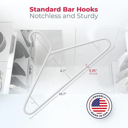 Neaties Plastic Hangers 30 Pack – Made in The USA – 6lb Capacity Standard Clothes Hangers with Strap Hooks for Dresses, Lingerie, Shirts, Pants, and Jackets – Blue