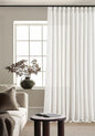 Extra Wide Pinch Pleat Curtains 120 Inches Long for Patio Sliding Glass Door White Linen 70 Inch Wide Curtain Memory Trained Pleated Drapes with Hooks Rings Semi Sheer 70x120 Curtain for Large Window
